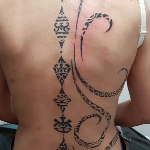 Maori back tattoo